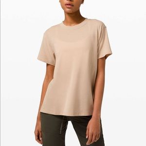 Lululemon All Yours Tee - cafe au lait size 14